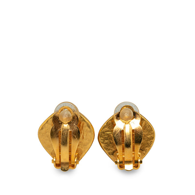 Chanel CC Diamond Frame Clip On Earrings Metal Earrings in Good condition