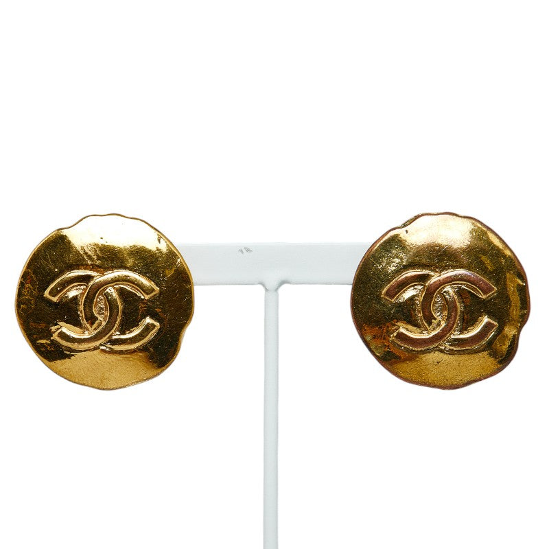 Chanel Vintage Coco Mark Earrings Gold