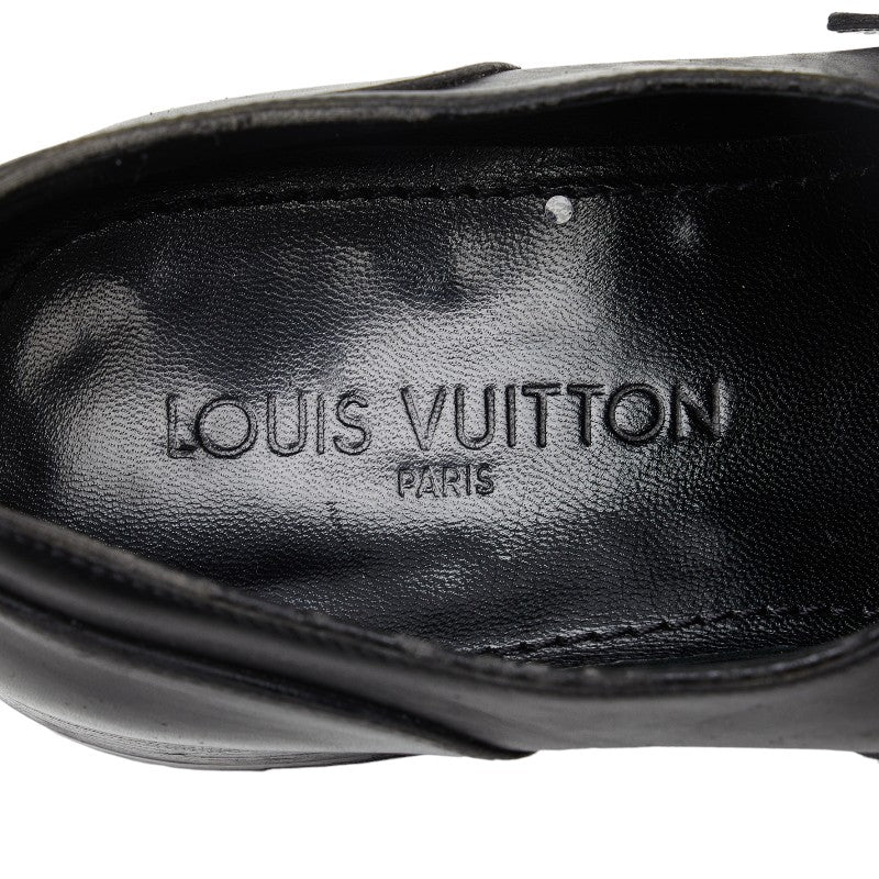 Louis Vuitton Leather Monk Strap Shoes Black