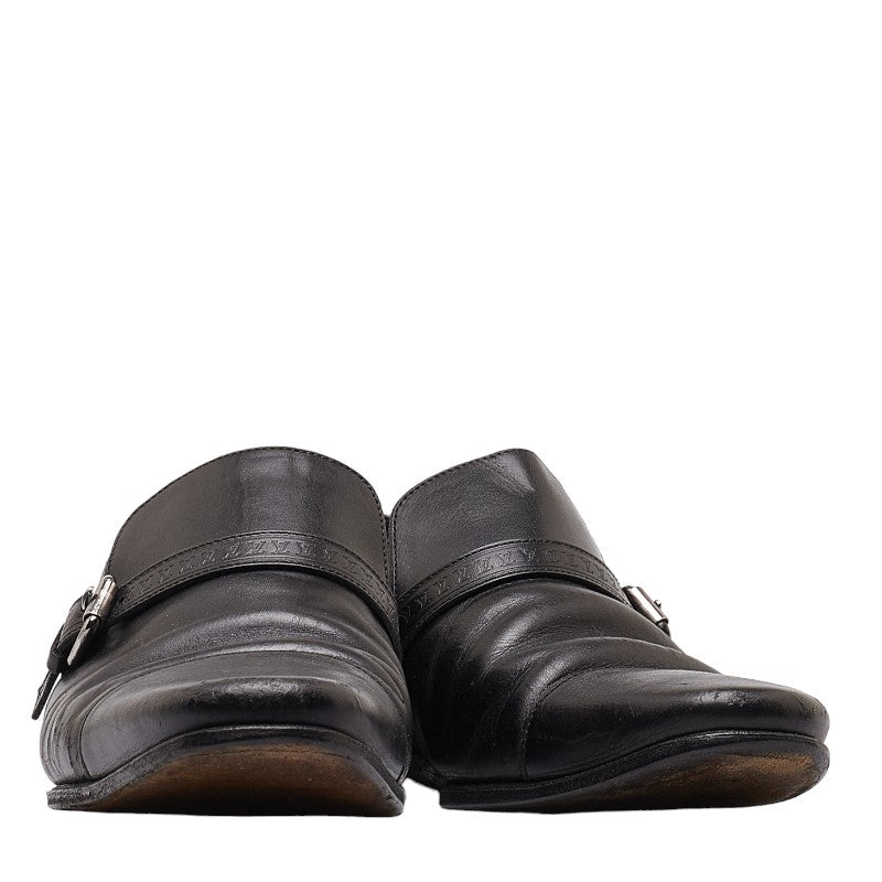 Louis Vuitton Leather Monk Strap Shoes Black