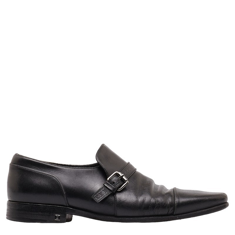 Louis Vuitton Leather Monk Strap Shoes Black