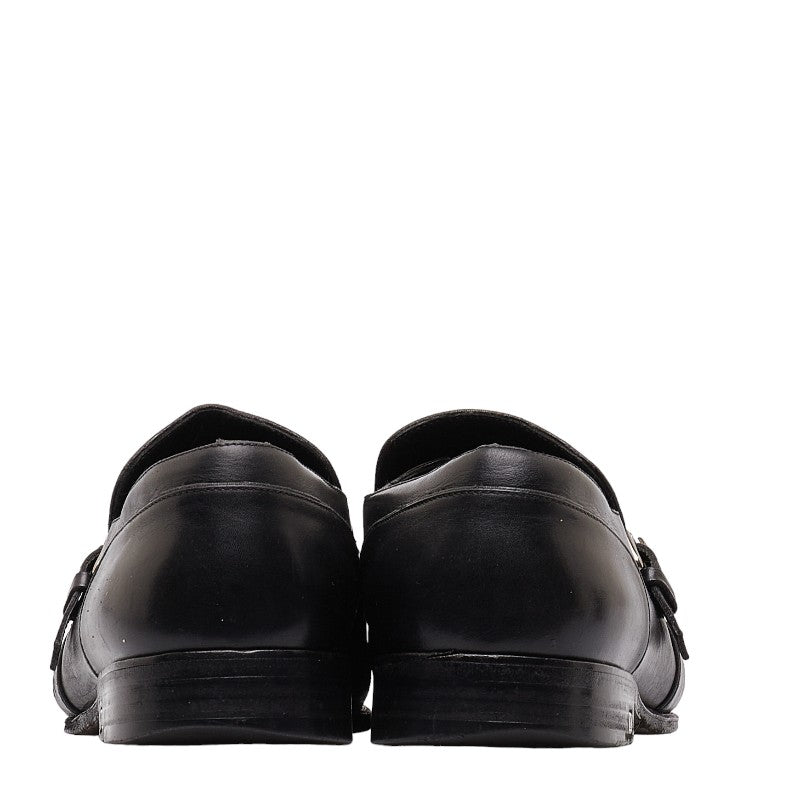 Louis Vuitton Leather Monk Strap Shoes Black