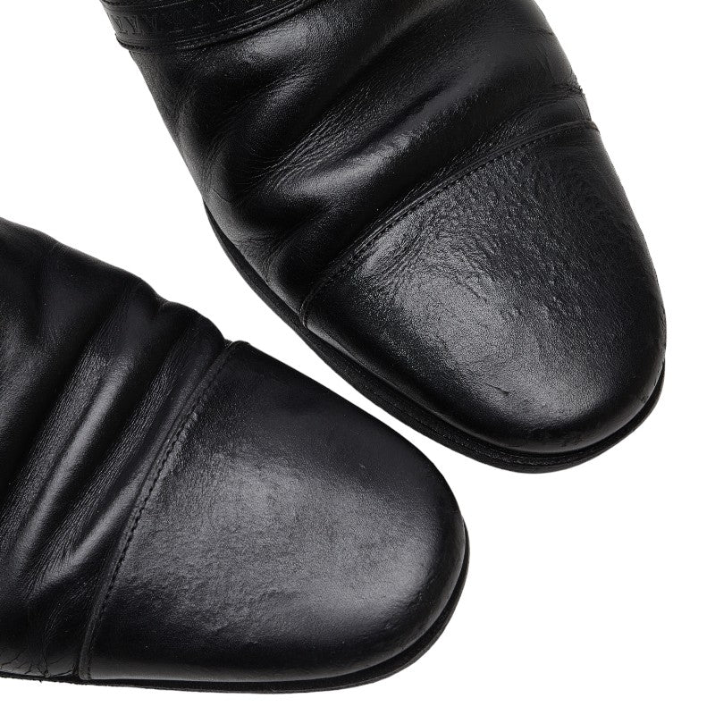 Louis Vuitton Leather Monk Strap Shoes Black