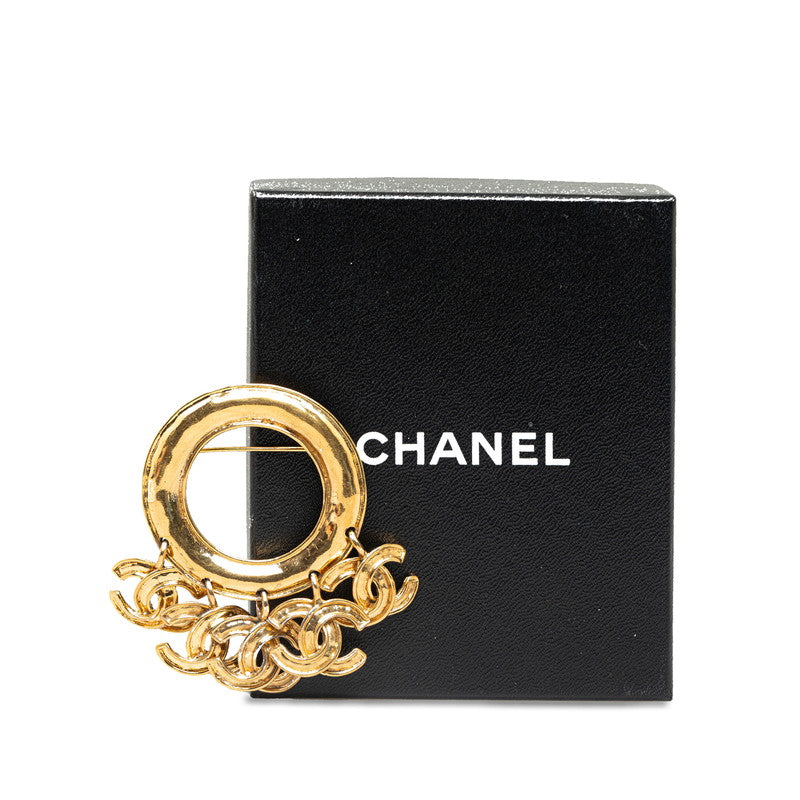 Chanel Vintage Gold Plated Coco Mark 5-Link Brooch