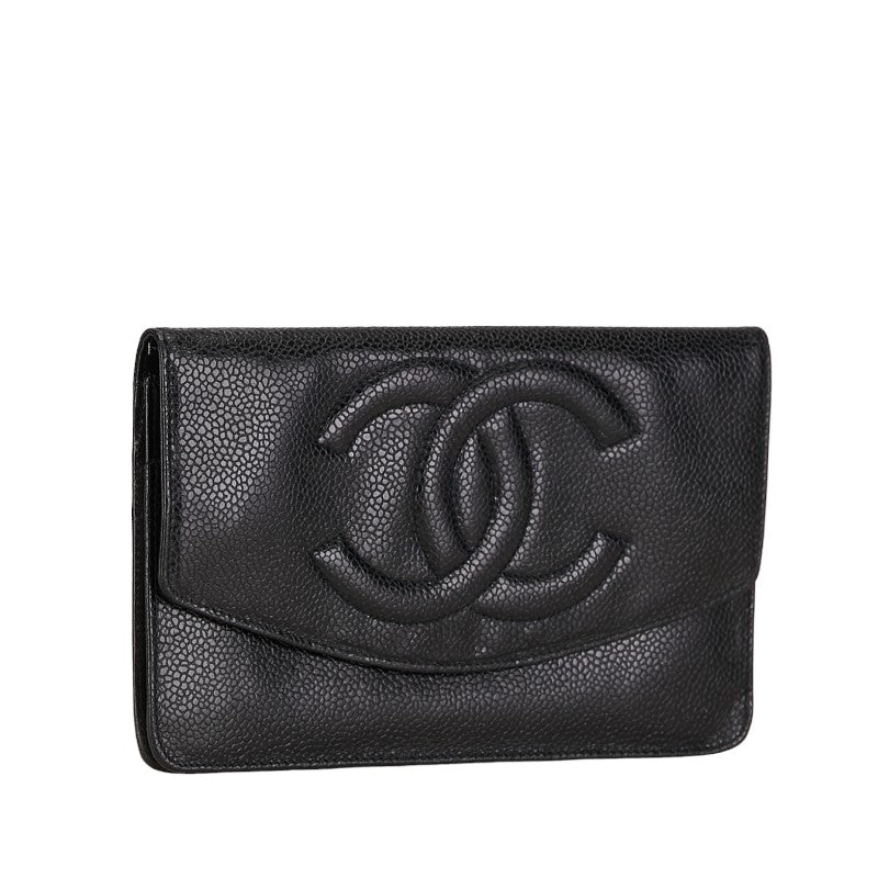 Chanel CC Caviar Timeless Long Wallet  Leather Long Wallet in Good condition