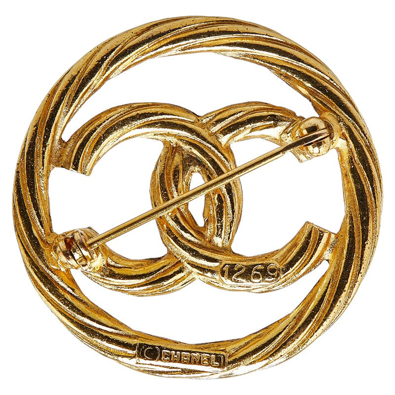 Chanel Coco Mark Gold Plated Brooch in Very Good Condition