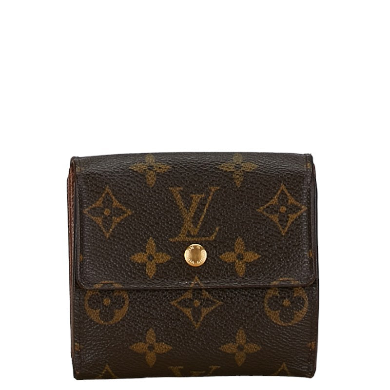 Louis Vuitton Monogram Elise Wallet M61654 Dark Brown PVC Leather