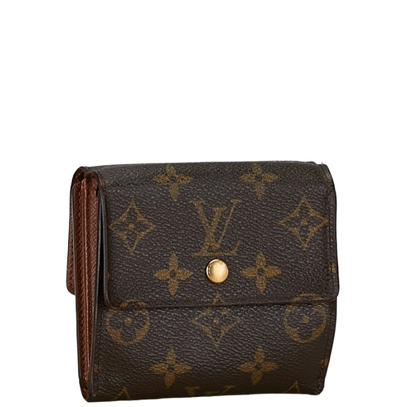 Louis Vuitton Monogram Elise Wallet M61654 Dark Brown PVC Leather in Very Good Condition