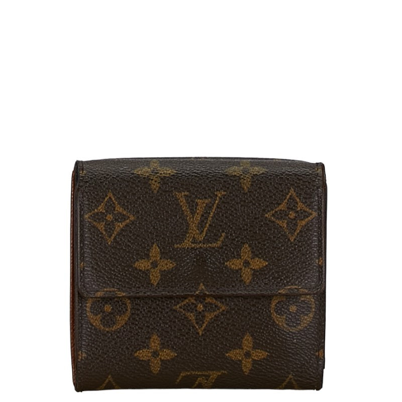 Louis Vuitton Monogram Elise Wallet M61654 Dark Brown PVC Leather in Very Good Condition