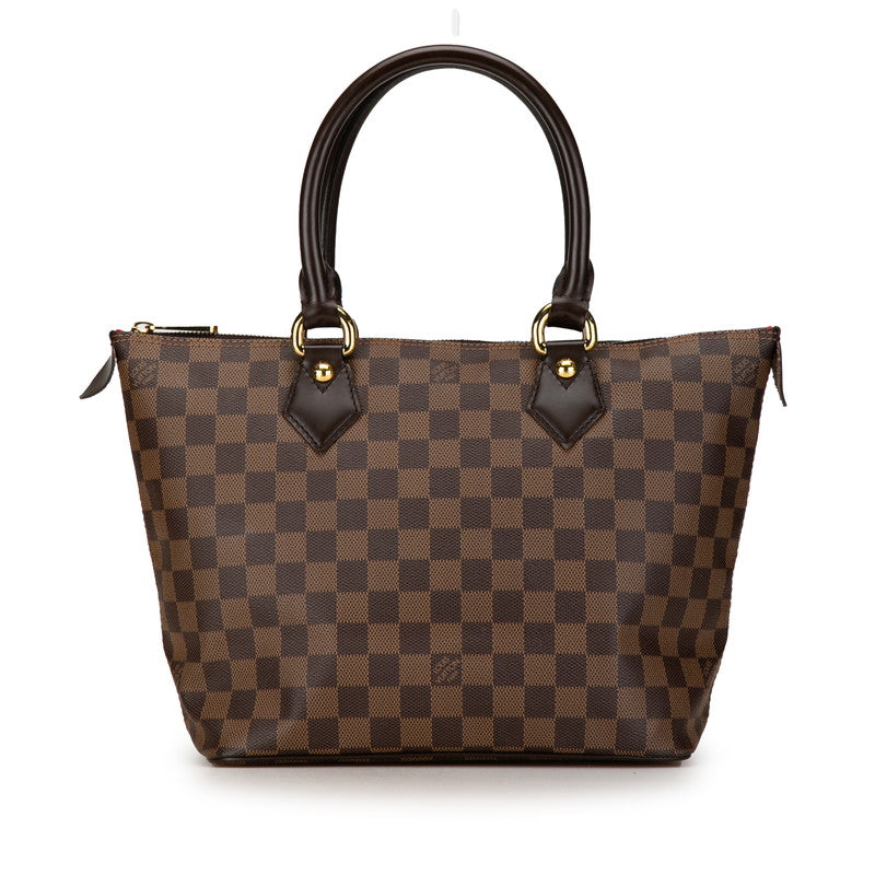 Louis Vuitton Damier Saleya PM Handbag N51183 Brown PVC Leather in Very Good Condition