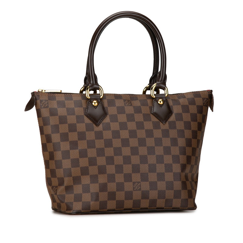 Louis Vuitton Damier Saleya PM Handbag N51183 Brown PVC Leather in Very Good Condition