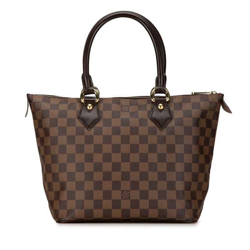 Louis Vuitton Damier Saleya PM Handbag N51183 Brown PVC Leather in Very Good Condition