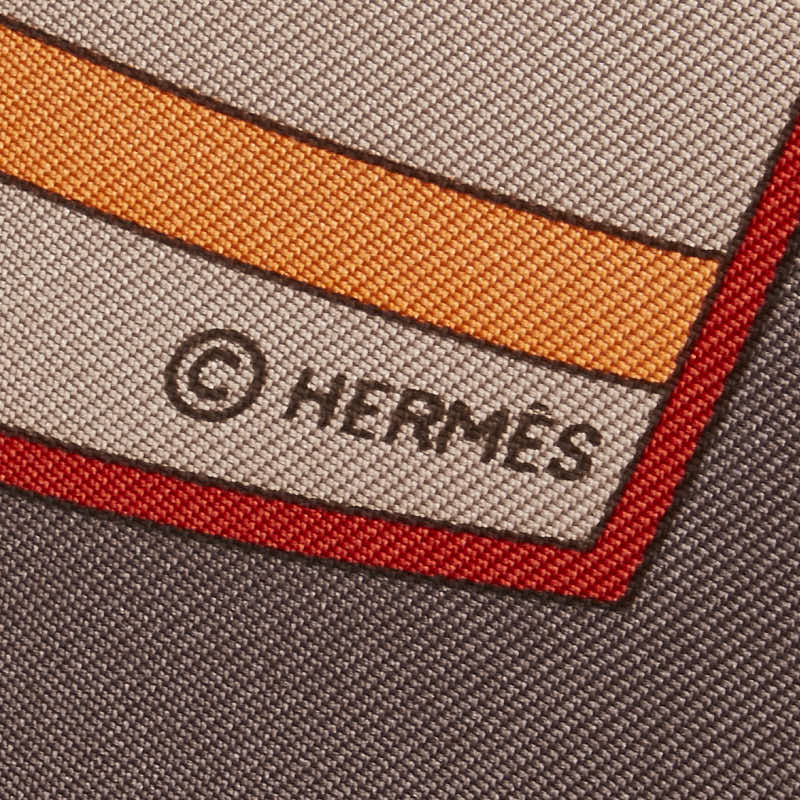 Hermes Silk Scarf Brown Multicolor