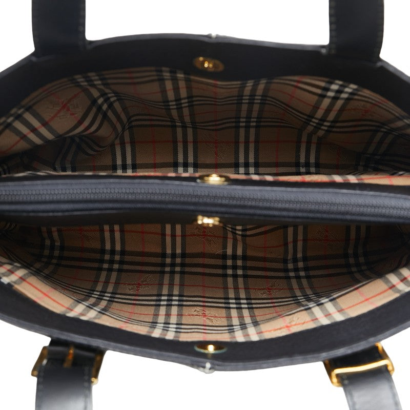 Burberry Nova Check Shadow Horse Leather Tote Bag