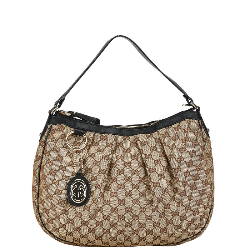 Gucci Sukey GG Canvas Leather Shoulder Bag Canvas Shoulder Bag 232955 in Good condition