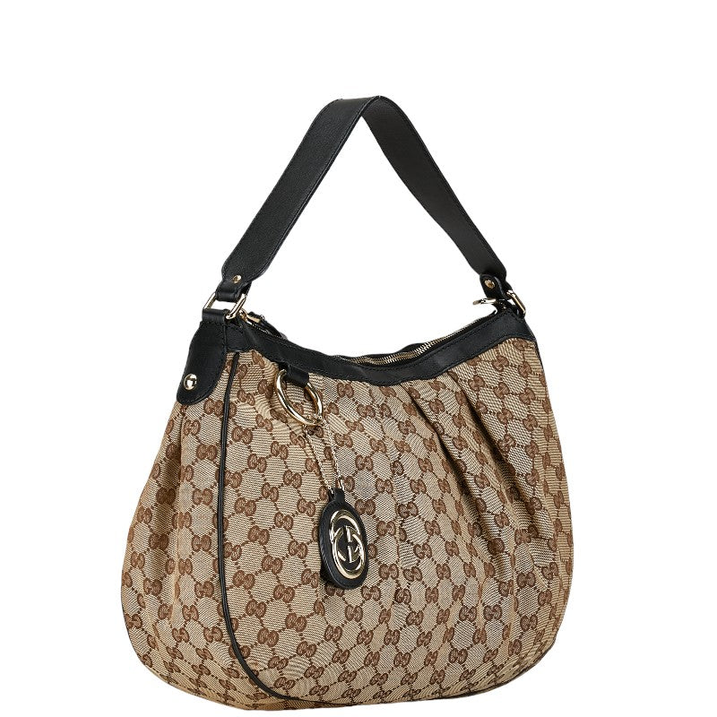 Gucci GG Canvas Leather One Shoulder Bag 232955