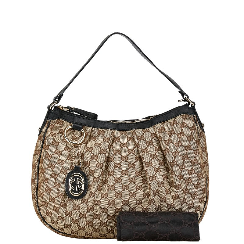 Gucci GG Canvas Leather One Shoulder Bag 232955