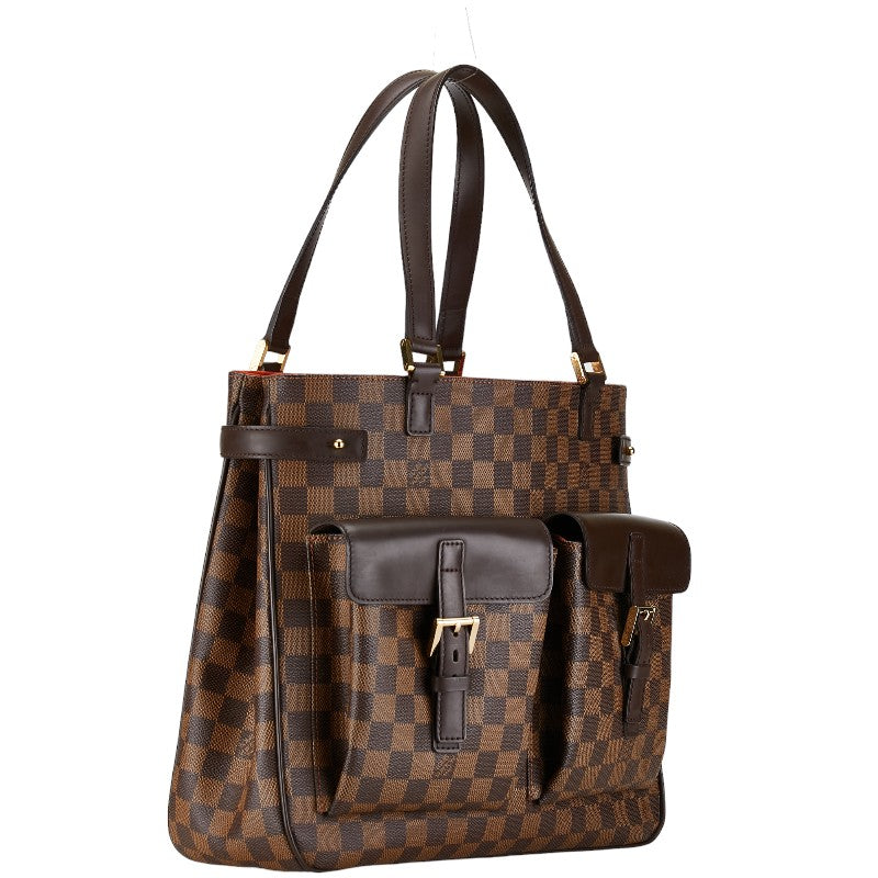 Louis Vuitton Damier Uzes Handbag N51128 Brown PVC Leather in Very Good Condition