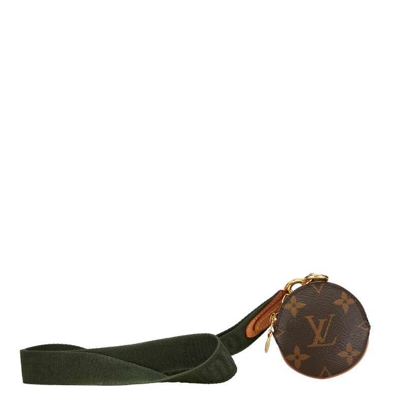 Louis Vuitton Monogram Lanyard Multi Pochette Coin Case M69556 Brown Green PVC Leather Canvas in Great Condition