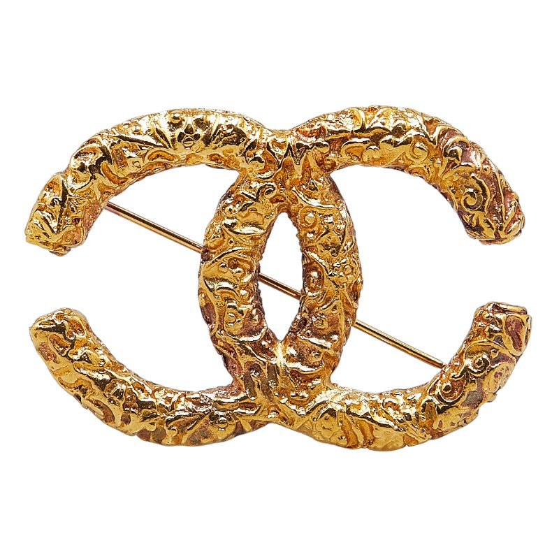 Chanel Vintage Coco Mark Brooch Gold Plated in Good Condition