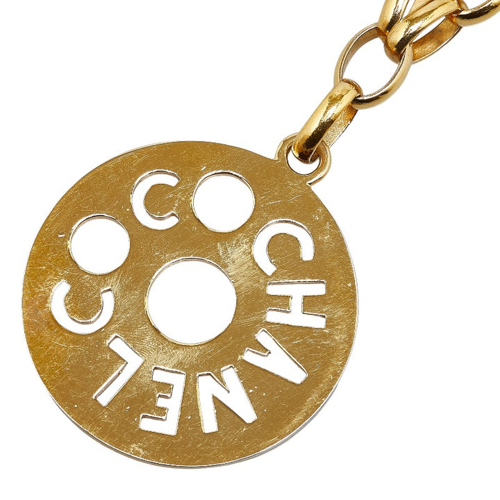 Chanel Logo Chain Necklace Gold Plated