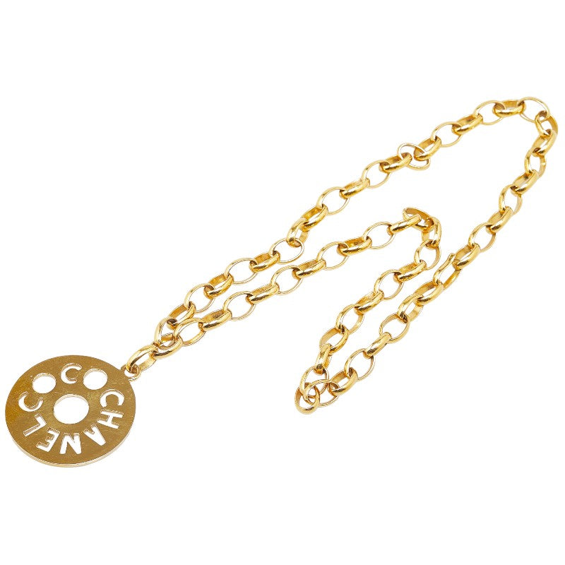 Chanel Logo Chain Necklace Gold Plated