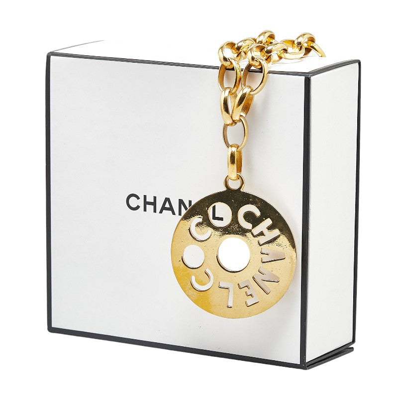 Chanel Logo Chain Necklace Gold Plated