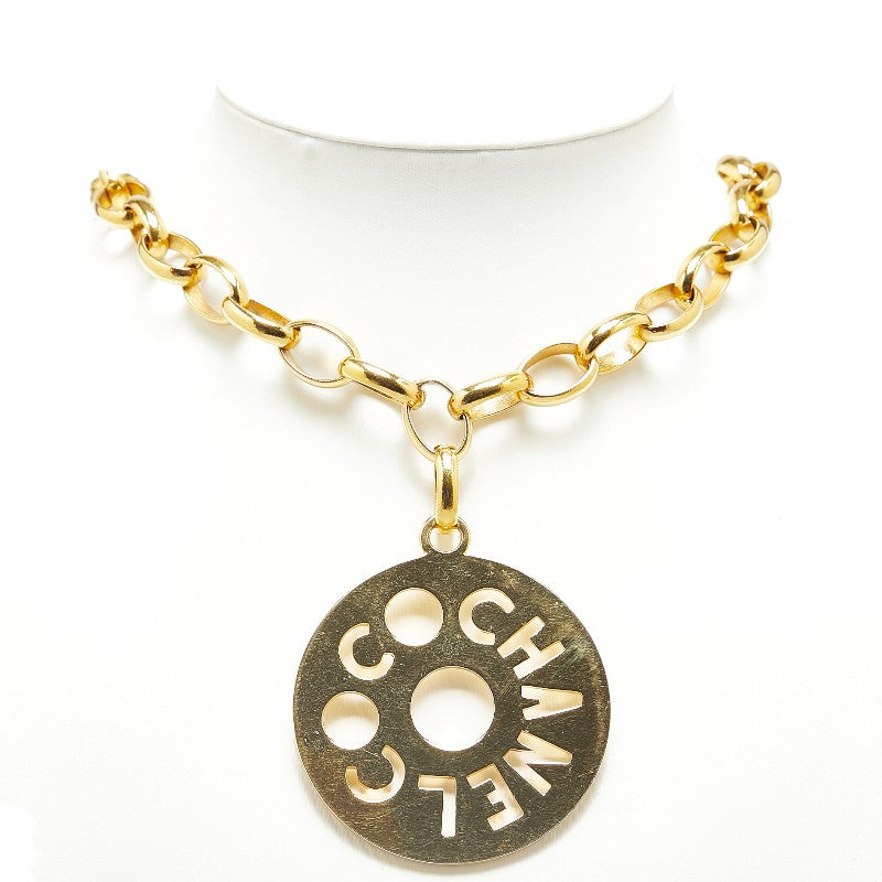 Chanel Logo Chain Necklace Gold Plated