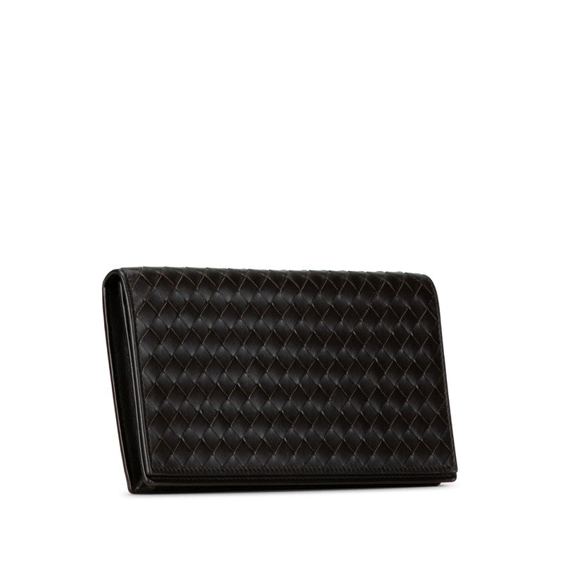 Bottega Veneta Intrecciato Leather Long Wallet in Very Good Condition