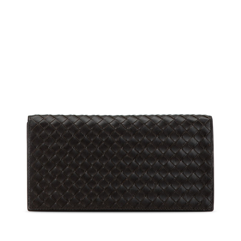 Bottega Veneta Intrecciato Leather Long Wallet in Very Good Condition