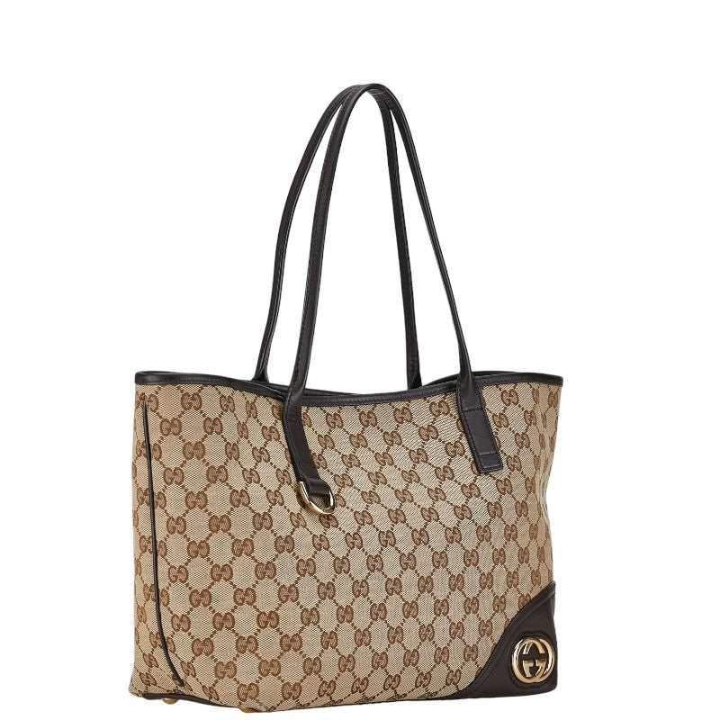 Gucci GG Canvas New Britt Tote Bag 169946 in Very Good Condition