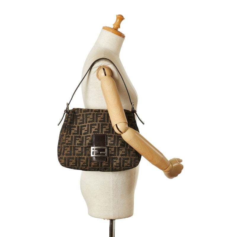 Fendi Canvas Leather Mamma Bucket Shoulder Bag 26325 in Good Condition