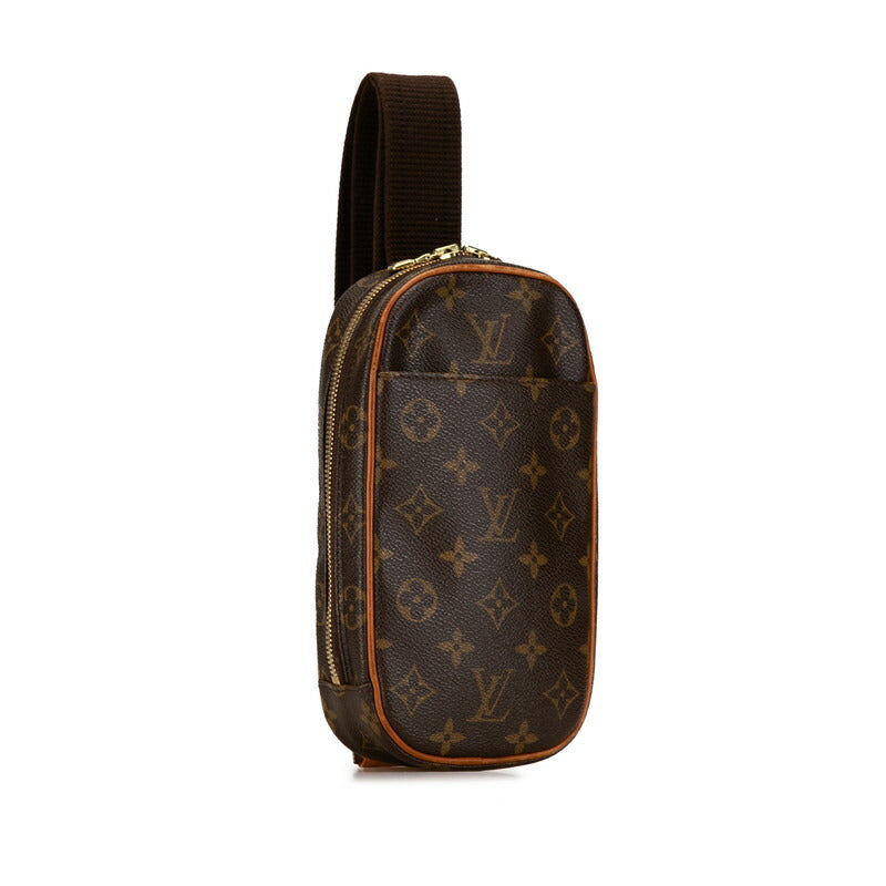 Louis Vuitton Monogram Pochette Gange Waist Bag M51870 Brown PVC Leather