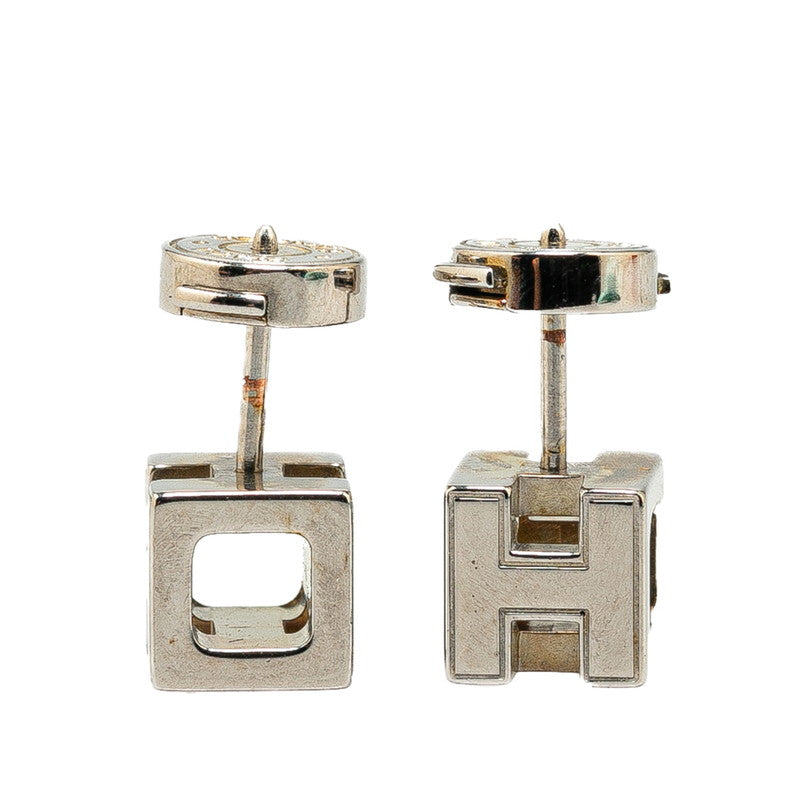 Hermes Metal H-Cube Earrings in Very Good Condition