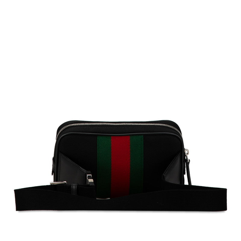 Gucci Canvas Leather Logo Waist Bag Body Bag Shoulder Bag in Great Condition