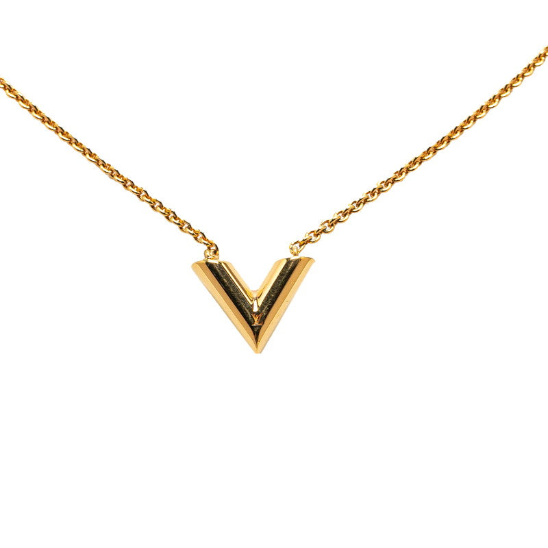 Louis Vuitton Essential V Necklace M61083 Gold Plated in Great Condition