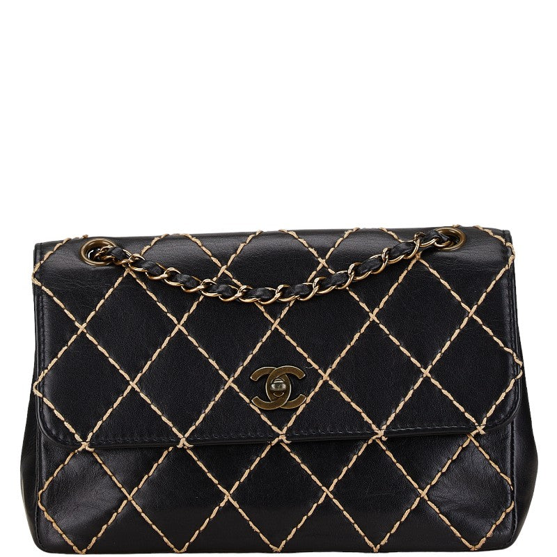 Chanel Leather Matelasse Wild Stitch Chain Shoulder Bag