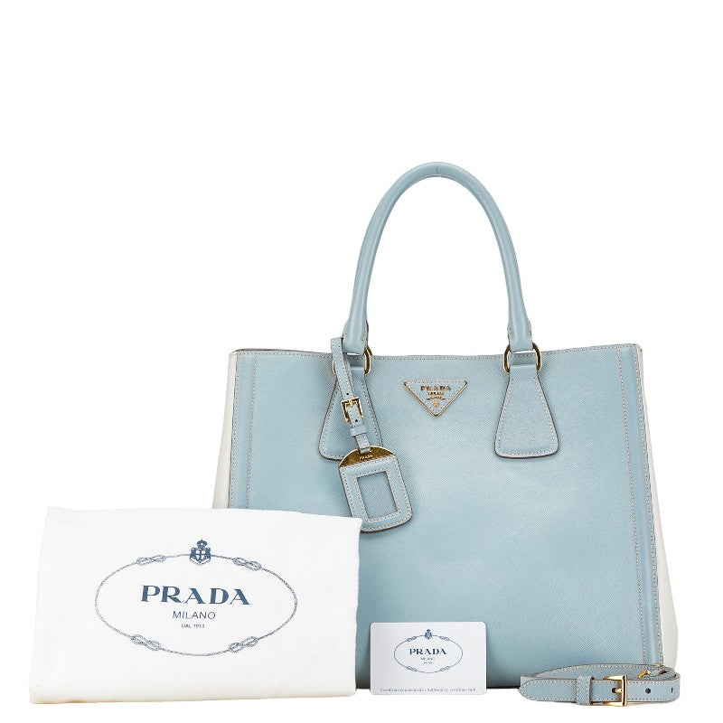 Prada Leather Triangle Logo Plate 2WAY Handbag BN2438 in Very Good Condition