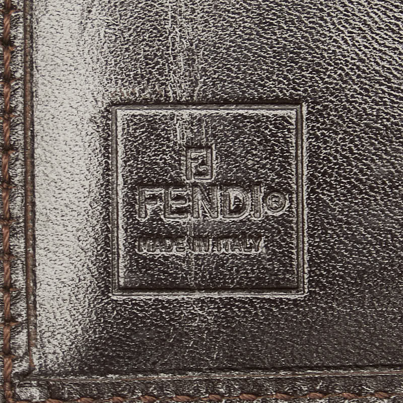 Fendi Zucca Agenda PM Brown Canvas Leather