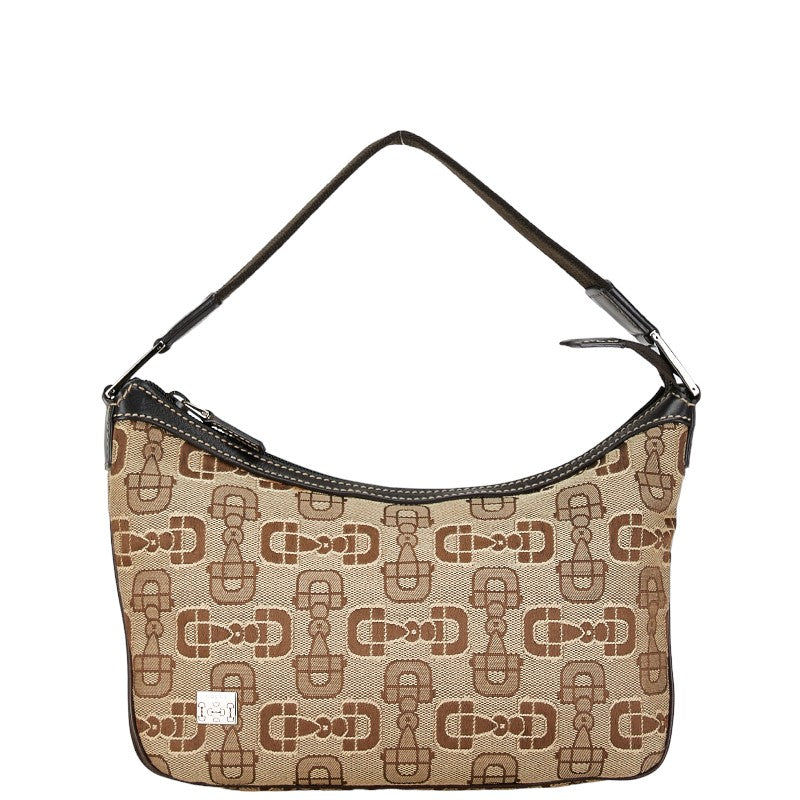 Gucci Horsebit Canvas Leather One Shoulder Bag 210032