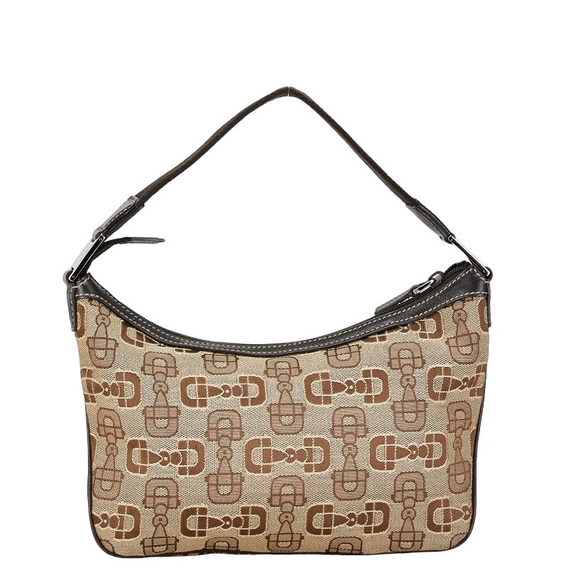 Gucci Horsebit Canvas Leather One Shoulder Bag 210032