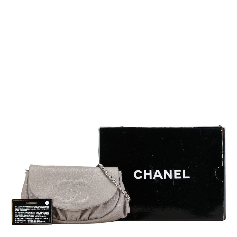 Chanel Leather Coco Mark Half Moon Shoulder Bag