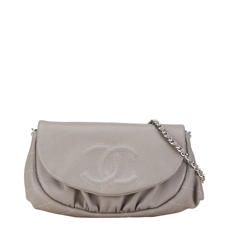 Chanel Leather Coco Mark Half Moon Shoulder Bag in Great Condition