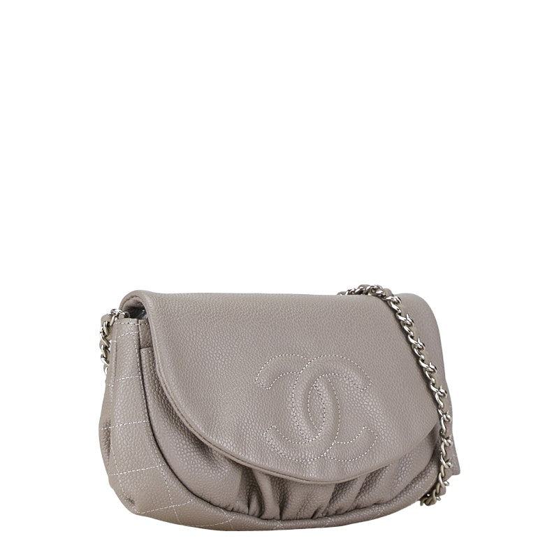 Chanel Leather Coco Mark Half Moon Shoulder Bag