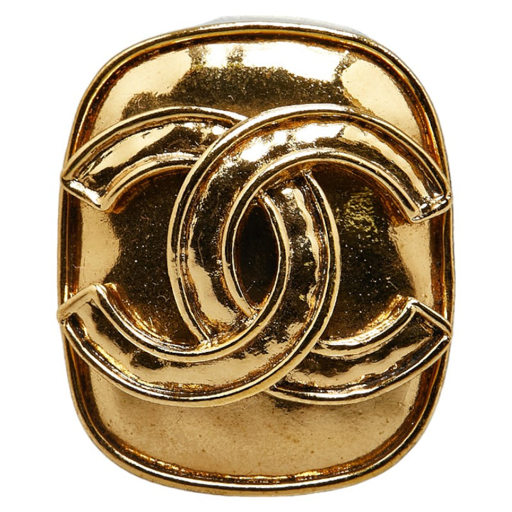 Chanel Vintage Coco Mark Brooch Gold Plated