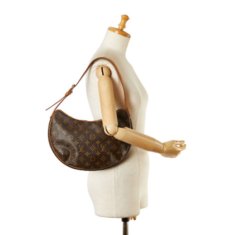 Louis Vuitton Monogram Croissant MM Shoulder Bag M51512 Brown PVC Leather in Good Condition