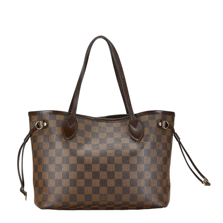 Louis Vuitton Damier Neverfull PM Tote Bag N51109 Brown PVC Leather