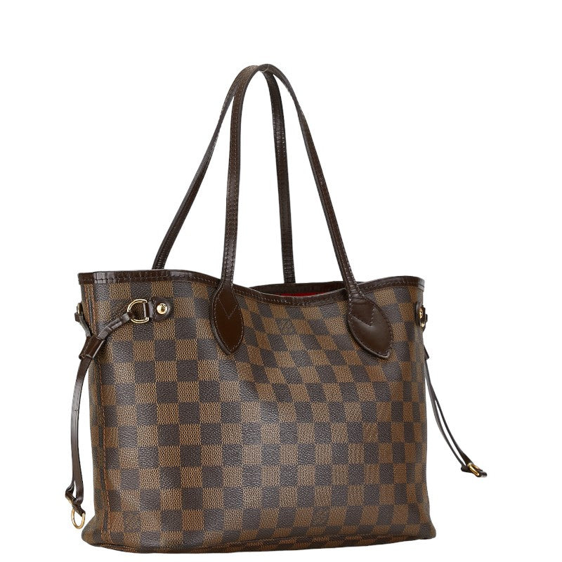 Louis Vuitton Damier Neverfull PM Tote Bag N51109 Brown PVC Leather