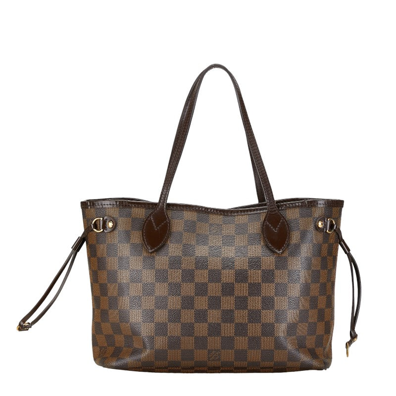 Louis Vuitton Damier Neverfull PM Tote Bag N51109 Brown PVC Leather