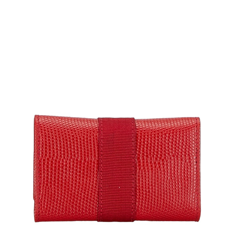 Salvatore Ferragamo Leather Vara Ribbon 6-Key Case Red